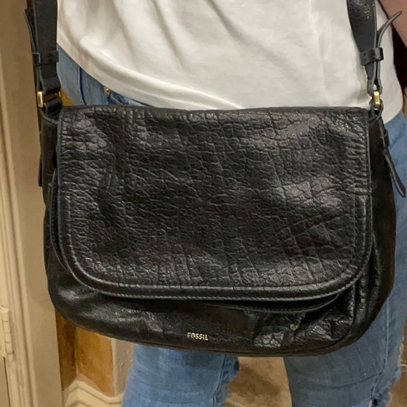 Fossil CrossBody Bag Black Leather - Picture 6 of 6